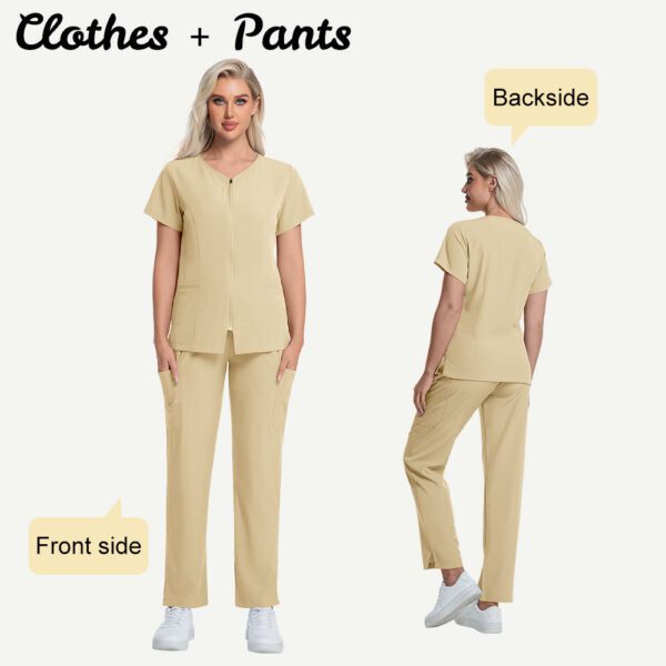 5c48fbe7-9b6a-47d2-951d-2de4e657de82.jpg New Solid-color Straight-leg Work Uniform Pants With Zipper For Doctors And Nurses Surgical Scrubs
