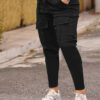 Women's High Waist Cargo Pants Drawstring Multi Pockets Stretchy Casual Pants Fashion Versatile Solid Color Long Trousers