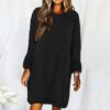 New Style Loose Long-sleeved Plush Sweater Dress