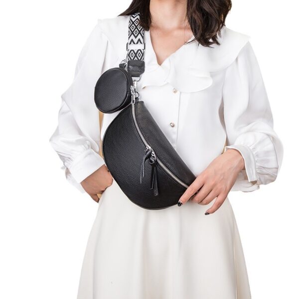 618d91f1-bcba-433d-9c11-6e95aceaf052.jpg Leather Fashion Crossbody Bag Elegant Solid Colour Genuine Leather Fanny Packs For Women Stylish Belt Bag Female Waist Pack Ladies Crossbody Chest Bag