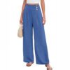 2026 Amazon Cotton And Linen Loose Casual Pants With Pockets, Solid Color Trendy Casual Pants, Linen Wide-Leg Pants For Women, Summer