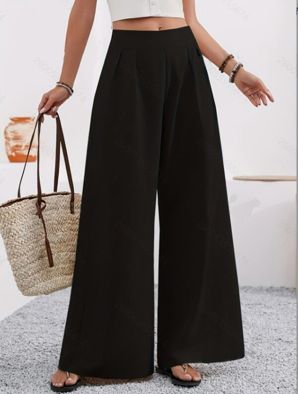 2025 European And American Cross-Border Amazon Autumn Women's New Pocket High-Waisted Fashion Versatile Wide-Leg Pants Long Pants Commuting