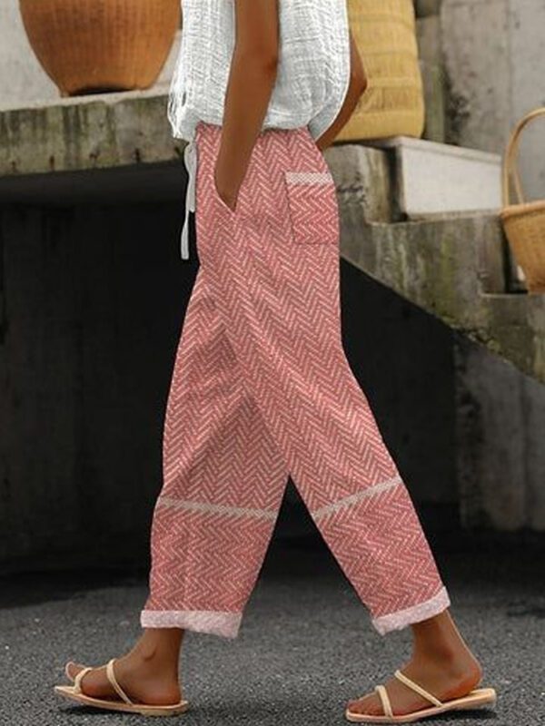 2026  New Women's Clothing Regular Drawstring Flap Pocket Pants Casual Pants Multi-Color Digital Printing Women's Pants