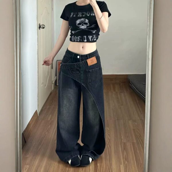 67c42c21-8cbe-4325-89fc-85a17191843a.jpg Patchwork Black And Gray Womens Jeans