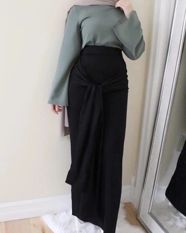 67d8a359-2a37-4391-bf78-6451d0879920.jpg Women's Solid Color Muslim Hip Skirt