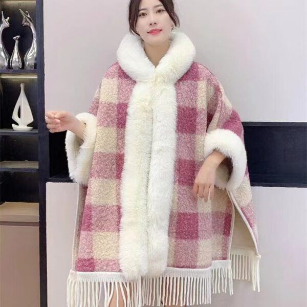 68c80358-cafe-4c84-b7d6-9285fd3f9529.jpg New Winter Hooded Cloak Shawl Fleece-lined And Extra-thick Latest Style