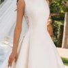 French Retro Lace Advanced Texture Satin Slim Bridal Simple Elegant Trailing Wedding Dress
