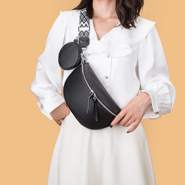 6a1a35ad-bfe5-4035-be8c-b6b6c63b4bfa.jpg Leather Fashion Crossbody Bag Elegant Solid Colour Genuine Leather Fanny Packs For Women Stylish Belt Bag Female Waist Pack Ladies Crossbody Chest Bag