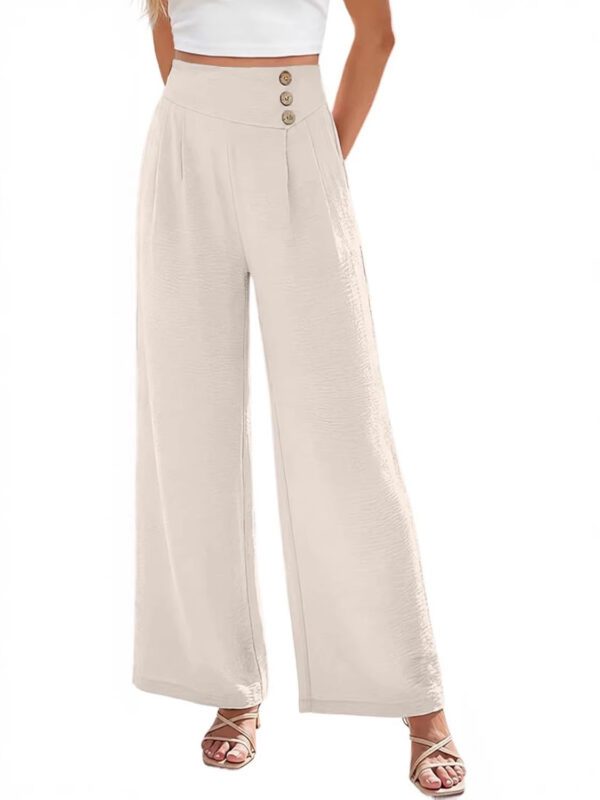 2026 Amazon Cotton And Linen Loose Casual Pants With Pockets, Solid Color Trendy Casual Pants, Linen Wide-Leg Pants For Women, Summer