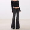 6adb88e7-e41d-4f06-940e-733e7ff13571.jpg Hem-striped Low-rise Jeans For Women