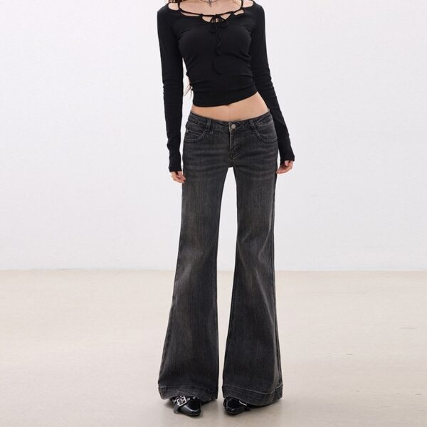 6adb88e7-e41d-4f06-940e-733e7ff13571.jpg Hem-striped Low-rise Jeans For Women