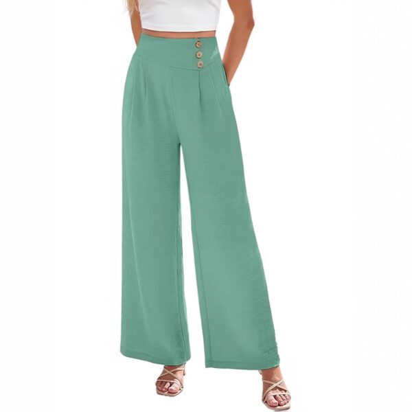 2026 Amazon Cotton And Linen Loose Casual Pants With Pockets, Solid Color Trendy Casual Pants, Linen Wide-Leg Pants For Women, Summer