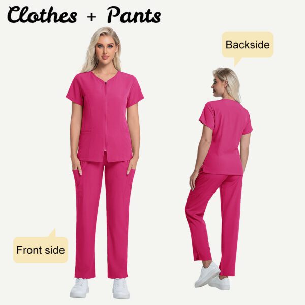 6d4b329b-9c98-438e-a91c-86ec0eb34d02.jpg New Solid-color Straight-leg Work Uniform Pants With Zipper For Doctors And Nurses Surgical Scrubs