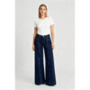 High-street Patchwork-striped Minimalist Chic Solid-color Relaxed-fit Wide-leg Straight-leg Pants