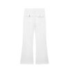 Womens Retro Loose-fit Mid-rise Turn-up-waist Denim Pants