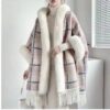 6fe4f239-ae65-4c0a-af21-1dcd81188ed2.jpg New Winter Hooded Cloak Shawl Fleece-lined And Extra-thick Latest Style