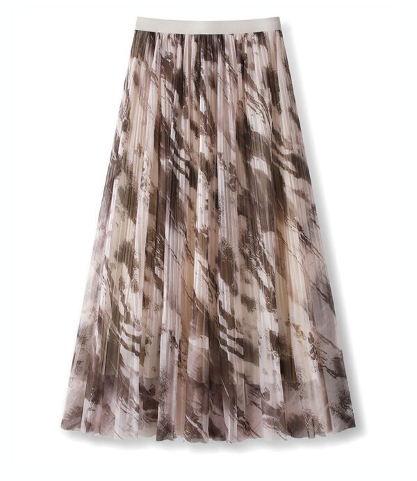 700ed158-9594-4cc2-879b-f5a4f5d3c1cb.jpg Women's Casual Ink-print Pleated Skirt