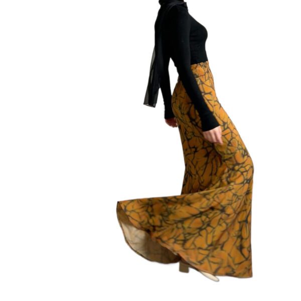 Retro-printed High-waisted Mermaid Midi Skirt