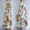 711b4b82-1dd3-4162-ab59-2ef66865bdb5.jpg Printed Cotton Linen Round Neck Sleeveless Dress Women's