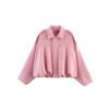 Amazon European And American Women's Clothing 2025 Spring And Autumn Suede Texture Lapel Zipper Button Pilot Jacket