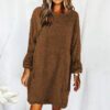 New Style Loose Long-sleeved Plush Sweater Dress
