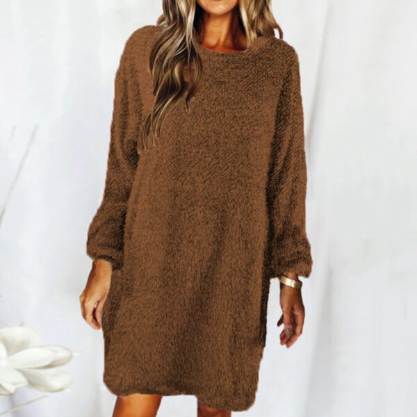 New Style Loose Long-sleeved Plush Sweater Dress