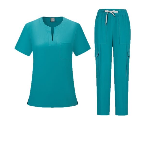 75f3f9a5-fd14-422a-bdc1-64e8e167bdc4.jpg V-neck Two-piece Medical Work Uniform