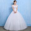 Wedding dress new bride married Korean style Qi thin one word shoulder wedding tail shoulder spring and summer models