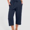 Wish Spring And Autumn European And American Women's Fashion Solid Color Cotton Linen Loose Drawstring Wide-Leg Casual Pants For Women
