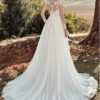 7870a9f4-cc10-4f44-bd6e-e81cac1903dd.jpg High U-neck Lace Long Sleeve A- Line Long Tail Simple Wedding Dress