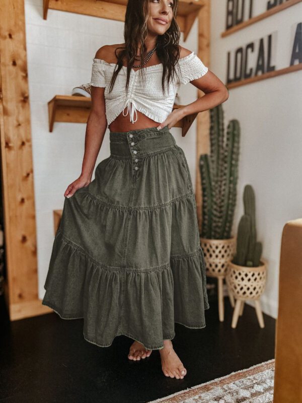 787e6c9d-6fc6-4f3c-b4cf-4c2f6ec3abe3.jpg Bohemian A- Line Layered Cake Denim Skirt