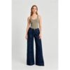High-street Patchwork-striped Minimalist Chic Solid-color Relaxed-fit Wide-leg Straight-leg Pants
