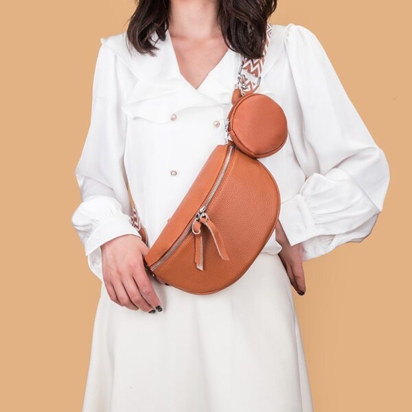 7aae9669-99e9-4f02-9c30-540c56f340b5.jpg Leather Fashion Crossbody Bag Elegant Solid Colour Genuine Leather Fanny Packs For Women Stylish Belt Bag Female Waist Pack Ladies Crossbody Chest Bag