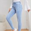 7ab09ac0-b859-40d3-a22d-fbe7531f4935.jpg Fashionable Womens Stretchy Slim-Fit Denim Bootcut Pants