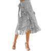 7cc5965d-a130-499a-bba6-e782415f7e7c.jpg Woman Skirts High Waist Fashion Long Black Knotted Tied Wrap Floral Ruffle Chiffon A-Line Split Skirt Spring Summer Clothes