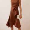 2026 Summer Women's New European And American Sleeveless Solid Color Fashion Versatile Temperament Round Neck Dress