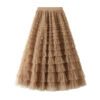 7ee34beb-e70e-4620-95b8-1127b374b020.jpg A-Line Mesh Ruffle Skirt Women's Temperament Sweet Long Skirt Slim Cupcake Dress Womens Clothing