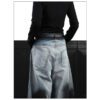 7efeed80-ba23-411c-8fba-ee58b2adcf13.jpg American-style Vintage Washed Ombre Tie-dye Bootcut Jeans
