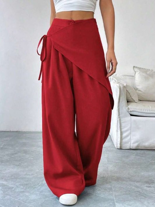 Irregular Suit Pants For Women 2025 Southeast Asia Cross-Border New Design Loose Slimming High-End Wide-Leg Pants For Women