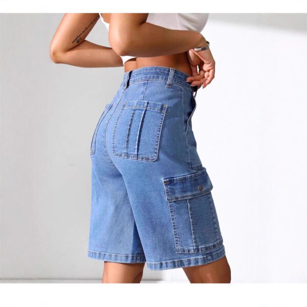 8450f0fe-5f4b-4382-b5da-7d12ec7d1b78.jpg High-waisted Denim Capri Shorts For Women