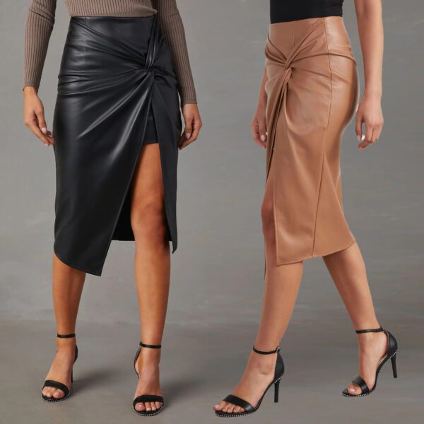 845156c1-8228-4070-919c-b82fddf13abc.jpg Women's Split Mid-length Hot Girl Leather Hip Skirt