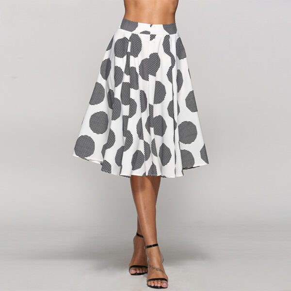 8ba6c76c-520d-48bd-b639-7f7084712101.jpg Large Polka Dot Round Slim Fit Mid-Length Skirt With Large Hem