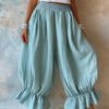 2026 Summer New Cross-Border European And American Style Loose Casual Cotton And Linen Ruffle Lantern Pants For Women