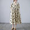 8d2b8650-5f37-442a-9e0b-ba524851cff3.jpg Loose-paneled Cotton And Linen V-neck Short-sleeved Dress