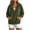 2026 Autumn New Style European Women's Dressy Corduroy Hooded Sweatshirt With Half-Closed Button And Drawstring Loose Top For Women