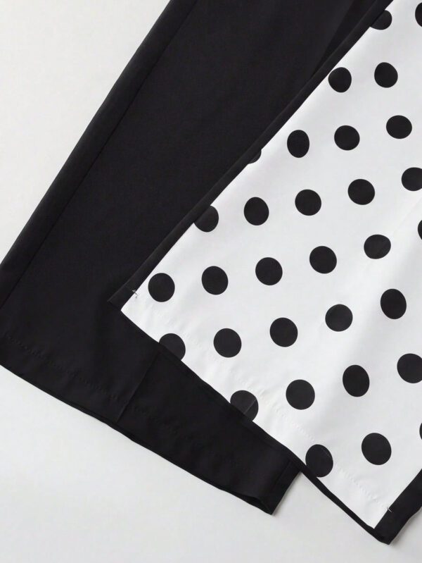 European And American-style French Chic Color-block Polka-dot Patchwork Trousers