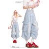 Love-Heart Print Designer-Style Cropped Denim Jeans For Women Summer