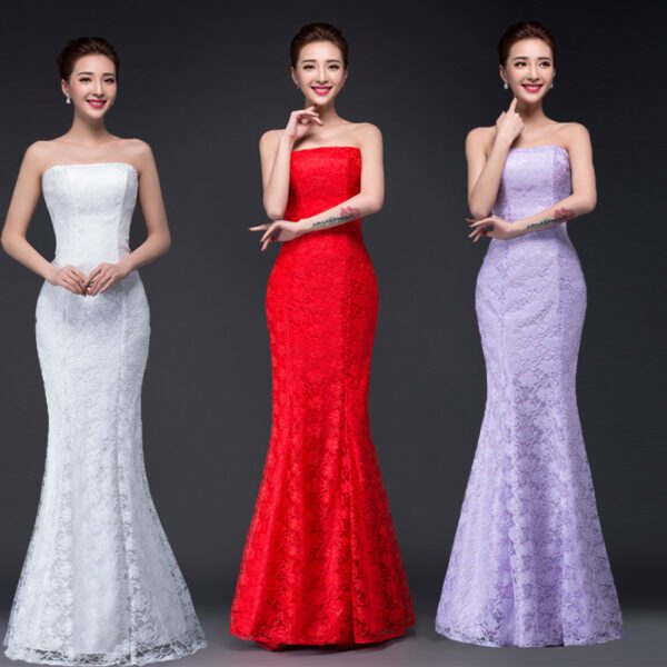 919465778517.jpg Long dress fuchsia and white lace trailing sexy bride wedding dress