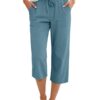 Wish Spring And Autumn European And American Women's Fashion Solid Color Cotton Linen Loose Drawstring Wide-Leg Casual Pants For Women