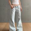 Womens Jeans Non-slim Fit Straight-leg Flared Wide-leg